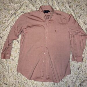 Men's Ralph Lauren Pink love sleeve button up shirt